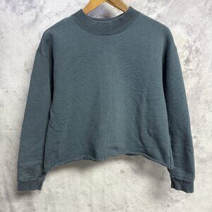 Levi's Sportswear LVC Sweatshirt Medium 20.5x19.5 Blue Cropped Mock Neck